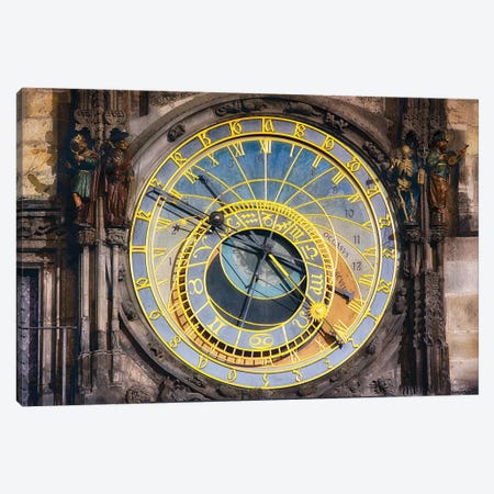 Close Up View of the Prague astronomical clock, Czech Republic Canvas Print #GOZ50} by George Oze Canvas Art