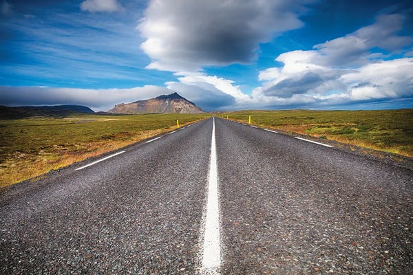 George Oze: Coastal Country Road With A Perspective by George Oze