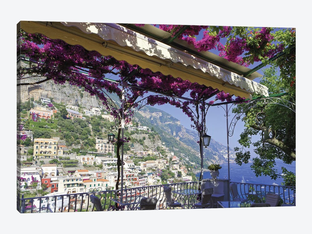 Relaxing View Of Positano From A Balcony, Amalfi Coast, Italy by George Oze 1-piece Art Print