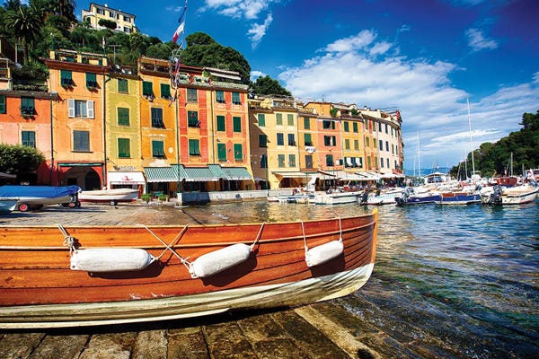 Liguria: Buildings In A Harbor, Portofino, Liguria, Italy by George Oze