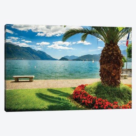 Scenic View Of Lake Como Maggiore, Lake Como, Lombardy, Italy Canvas Print #GOZ524} by George Oze Art Print