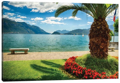 Scenic View Of Lake Como Maggiore, Lake Como, Lombardy, Italy Canvas Art Print