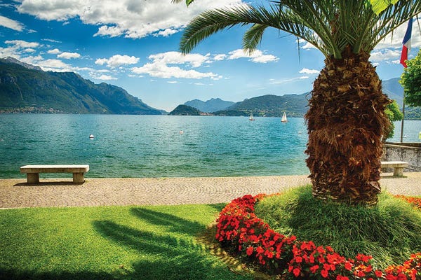 Lombardy: Scenic View Of Lake Como Maggiore, Lake Como, Lombardy, Italy by George Oze