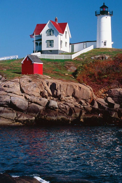 Vertical View Of The Cape Neddick Lighthouse, York, Maine