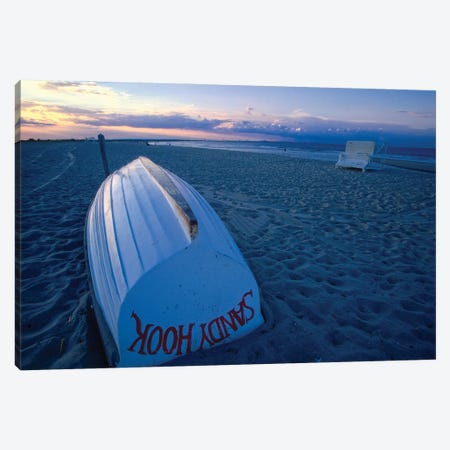Boat On The New Jersey Shore At Sunset, Sandy Hook Canvas Print #GOZ534} by George Oze Canvas Wall Art