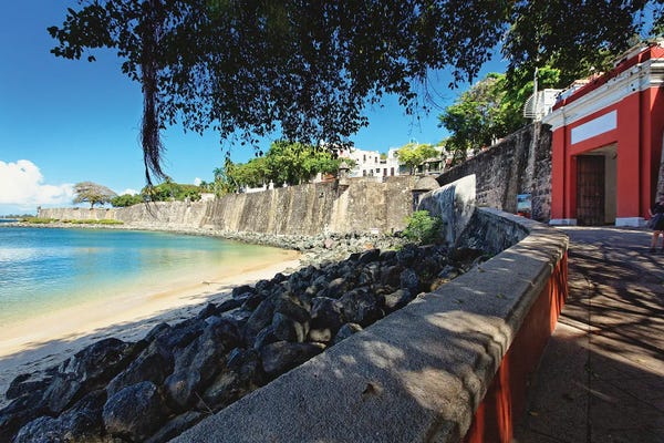 George Oze: Old San Juan City Gate View, Puerto Rico by George Oze