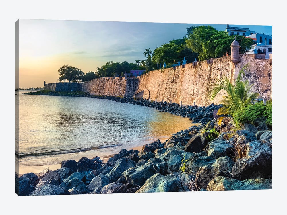 Old San Juan City Walls Puerto Rico by George Oze 1-piece Canvas Artwork