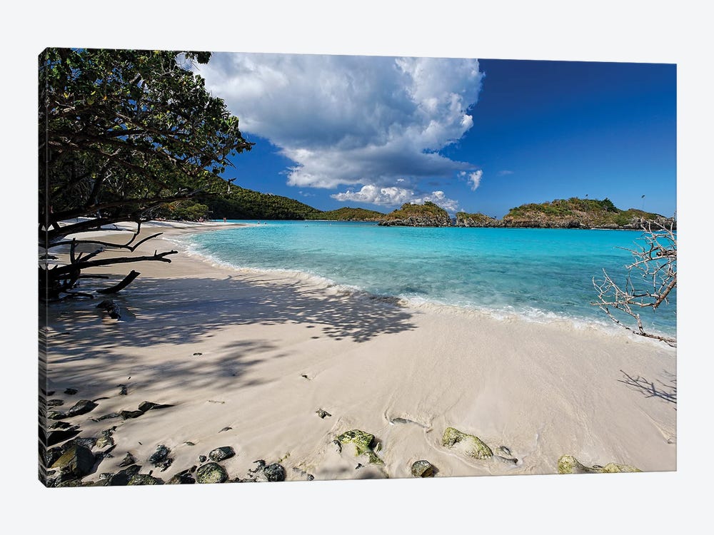 Secluded Beach, Trunk Bay, St John, US Virgin Islands by George Oze 1-piece Canvas Art Print