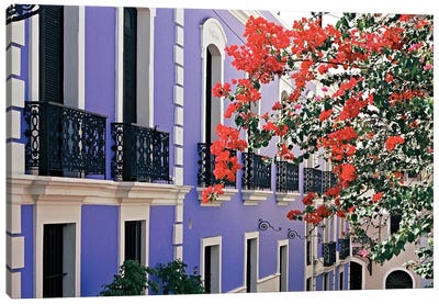 Colorful Balconies of Old San Juan, Puerto Rico Canvas Art Print - Caribbean Culture