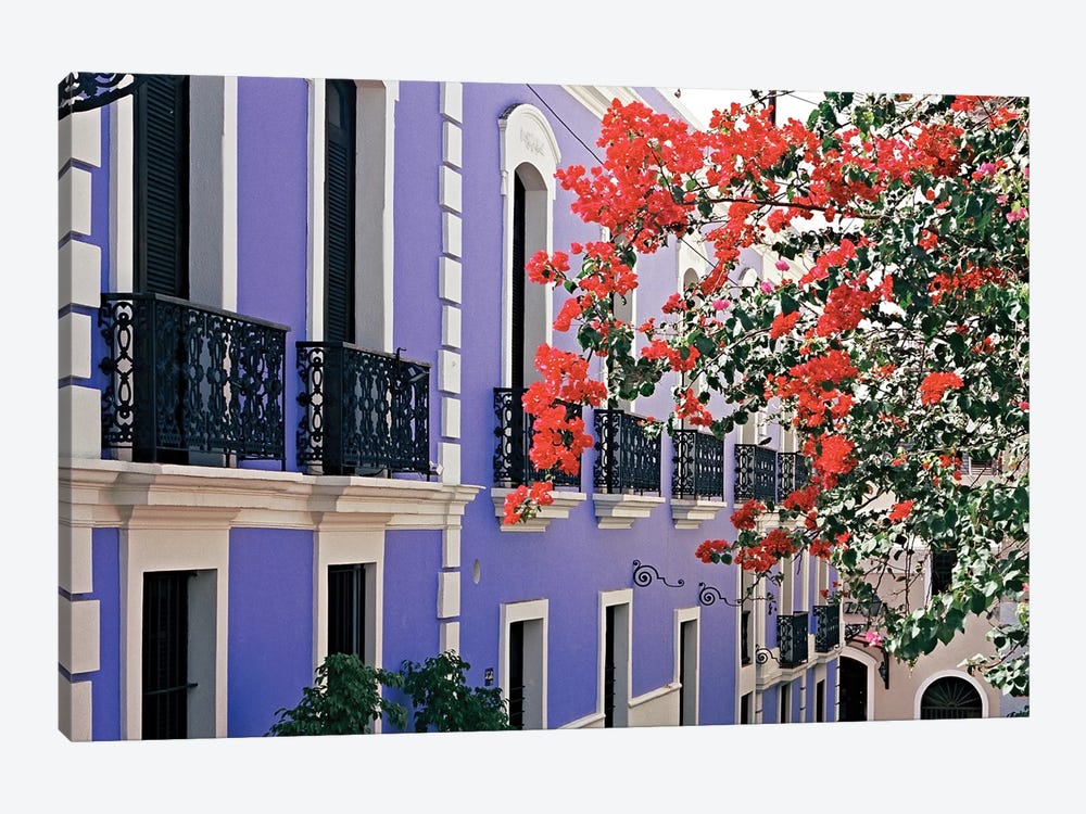 Colorful Balconies of Old San Juan, Puerto Rico by George Oze 1-piece Art Print