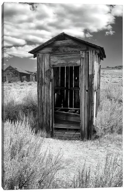 Outhouse In Ghost Town Bodie, California Canvas Art Print - George Oze