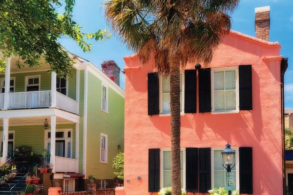South Carolina: Colorful Houses of Church Street, Charleston, South Carolina by George Oze