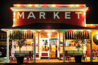 Classic Napa Valley Market At Night by George Oze art print