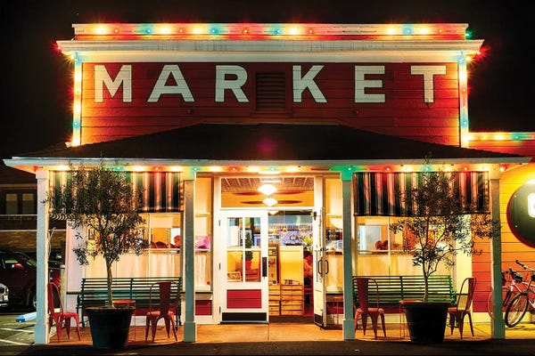 George Oze: Classic Napa Valley Market At Night by George Oze