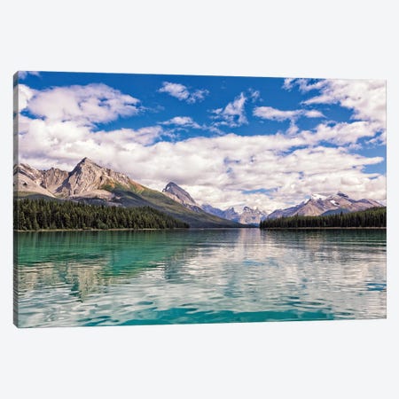 Lake Surrounded By Mountains, Maligne Lake, Jasper National Park, Canada Canvas Print #GOZ584} by George Oze Art Print
