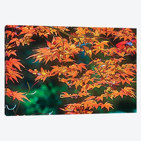 Painterly Leaves Canvas Print #GOZ594} by George Oze Canvas Wall Art