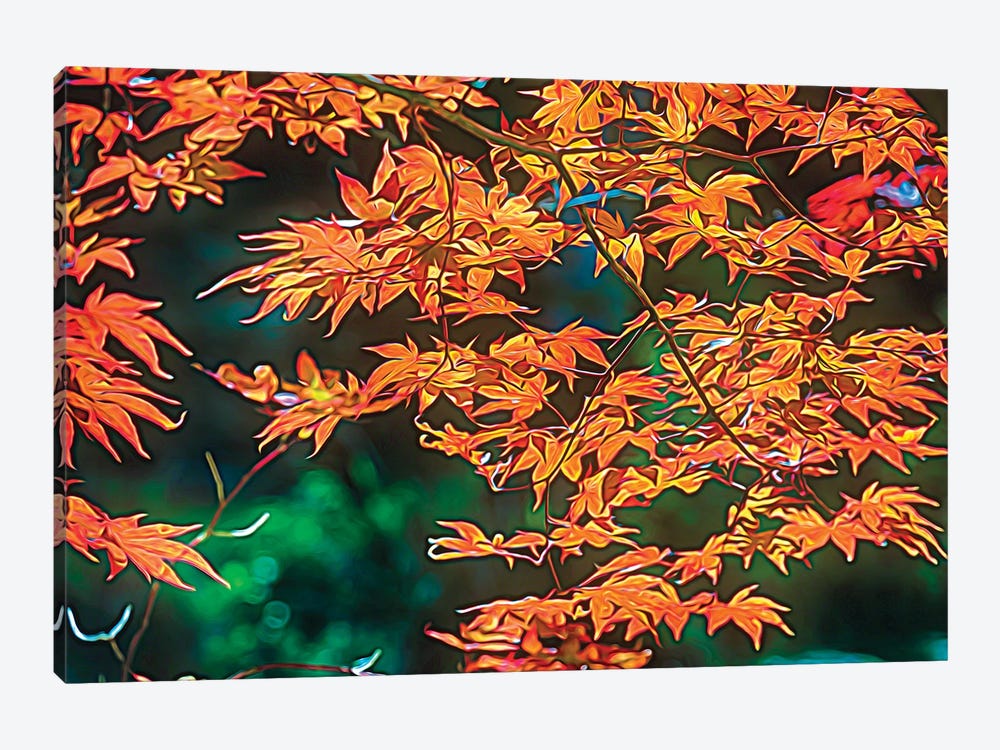 Painterly Leaves by George Oze 1-piece Canvas Artwork