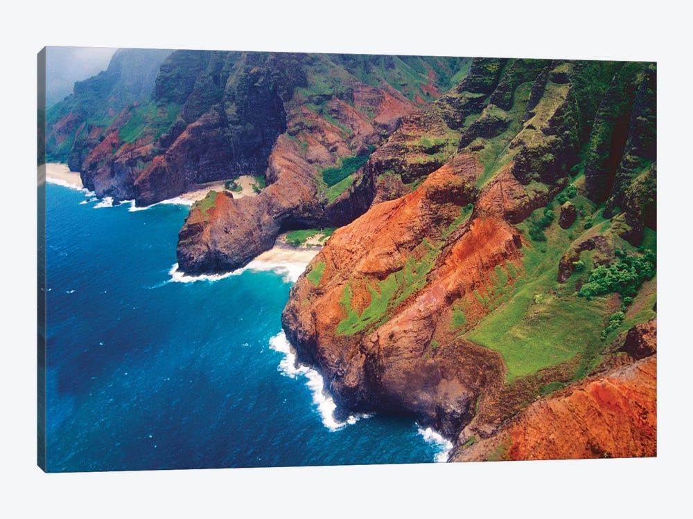 NaPa Li Coast Aerial View, Kauai, Hawaii by George Oze 1-piece Canvas Art Print