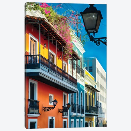 Colorful Spanish Colonial Houses, San Juan, Puerto Rico Canvas Print #GOZ59} by George Oze Canvas Artwork