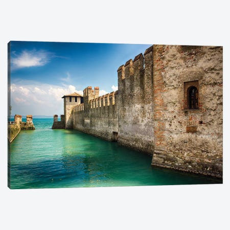 Wet Moat Of A Medieval Castle Canvas Print #GOZ600} by George Oze Canvas Print