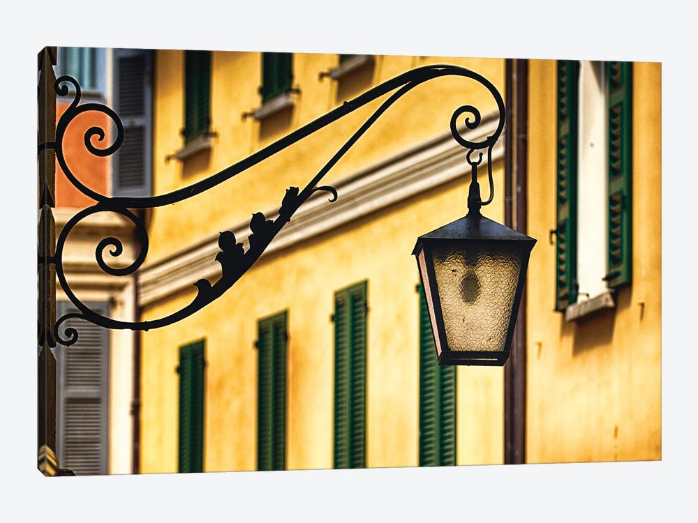 Antique Street Lamp In Bellagio by George Oze 1-piece Canvas Wall Art