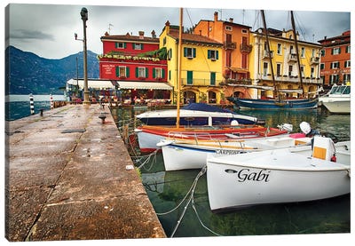 Malcasine Harbor, Lake Garda, Veneto, Italy Canvas Art Print