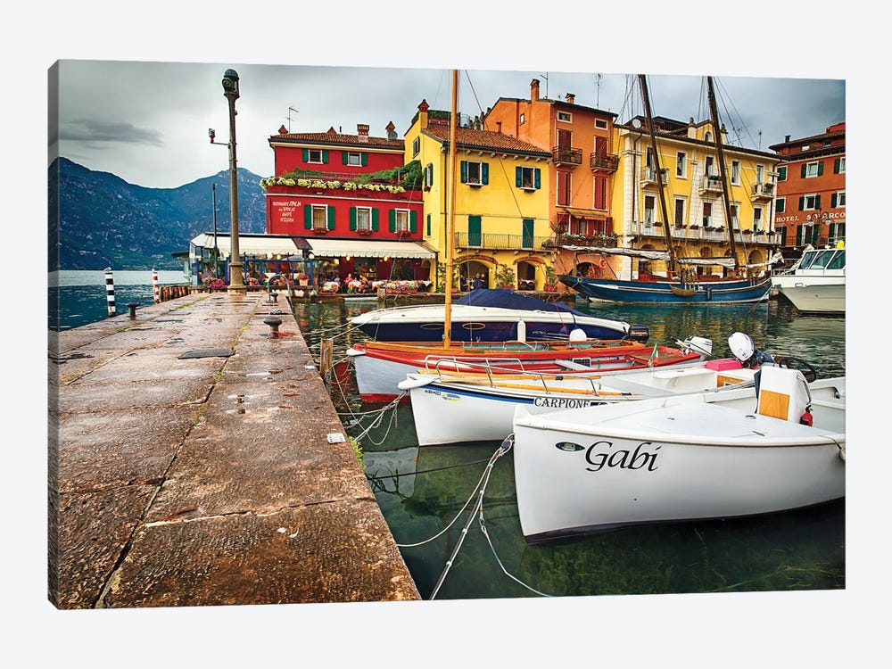 Malcasine Harbor, Lake Garda, Veneto, Italy by George Oze 1-piece Canvas Art