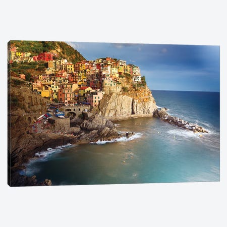 Manarola In Late Afternoon Light, Cinque Terre, Liguria, Italy Canvas Print #GOZ608} by George Oze Canvas Print