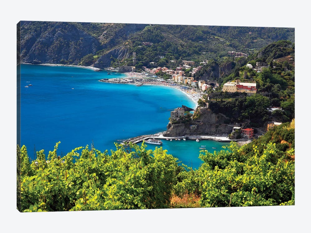 Ligurian Coastline At Monterosso, Cinque Terre, Italy by George Oze 1-piece Canvas Art