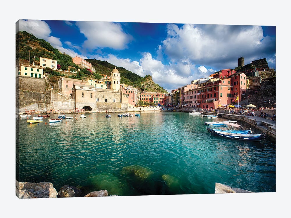 Vernazza  Harbor, Cinque Terre, Liguria, Italy by George Oze 1-piece Canvas Artwork