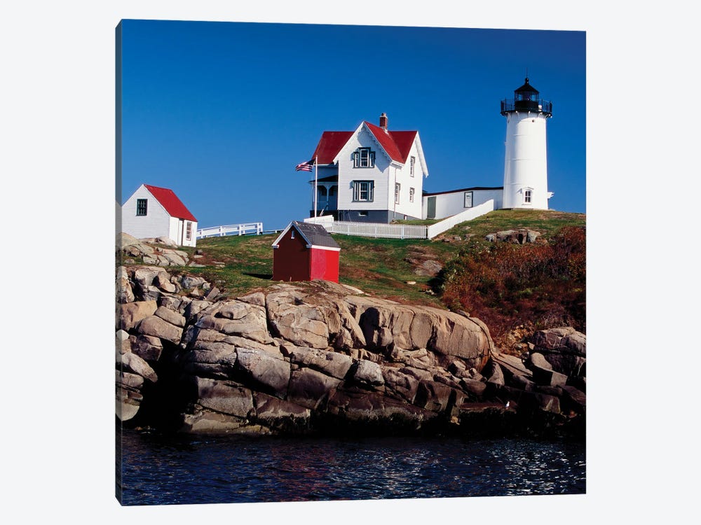 View Of The Cape Neddick Lighthouse, York, Maine, USA by George Oze 1-piece Canvas Art Print