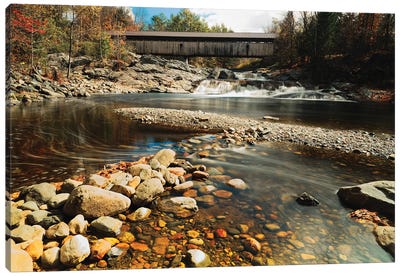 Swiftwater Covered Bridge, New Hampshire Canvas Art Print - George Oze
