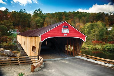 Covered Bridge Entrance View , Bath, New Hampshire by George Oze art print