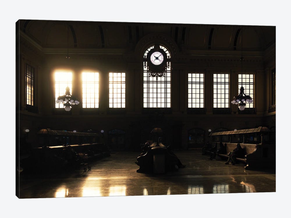 Waiting For The Train In Hoboken Terminal by George Oze 1-piece Art Print