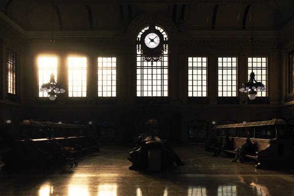 George Oze: Waiting For The Train In Hoboken Terminal by George Oze