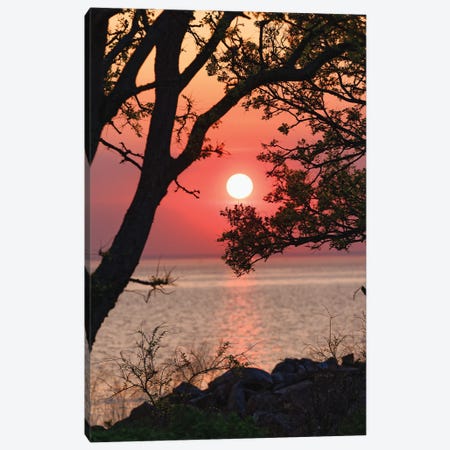 Sunset Over Lower New York Bay, Sandy Hook, New Jersey, USA Canvas Print #GOZ631} by George Oze Canvas Art
