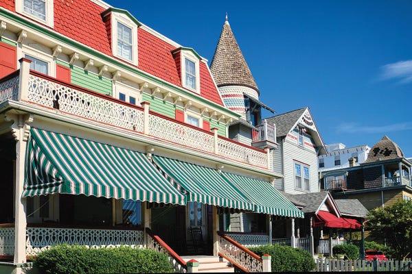 George Oze: Victorian Style Houses On Ocean Street, Cape May, New Jersey by George Oze