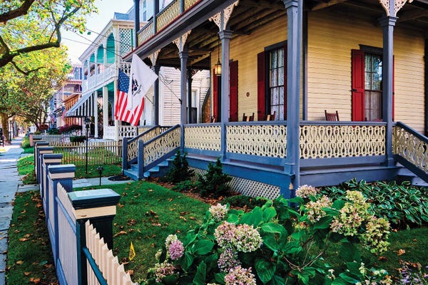 George Oze: Street With Victorian Style Houses  Cape May, New Jersey by George Oze