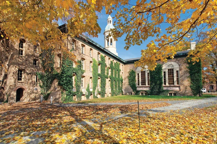 Nassau Hall With Fall Foliage, Princeton University, New Jersey