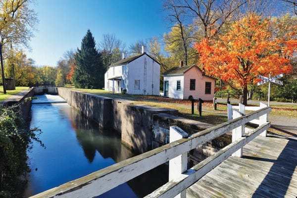 George Oze: Locks And Tender House On The D And R Canal by George Oze