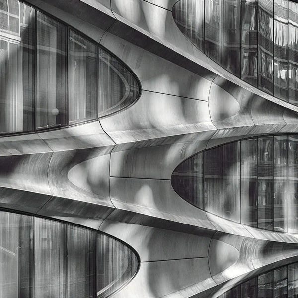 Futuristic Building Facade, Manhattan New York City