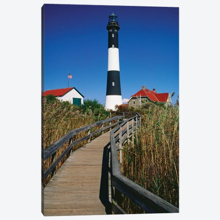 Walkway Leading To The Fire Island Lighthouse, New York State Canvas Print #GOZ643} by George Oze Canvas Art Print