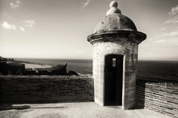 George Oze: Sentry Post Overlooking The Ocean, San Cristobal Fort, San Juan, Puerto Rico by George Oze