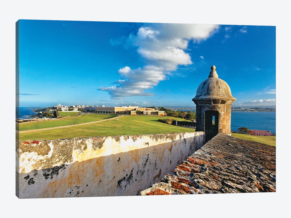 High Angle View Of Old San Juan From The El Morro Fort, Puerto Rico by George Oze 1-piece Canvas Art Print