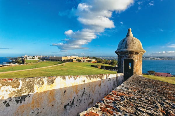 Puerto Rico: High Angle View Of Old San Juan From The El Morro Fort, Puerto Rico by George Oze