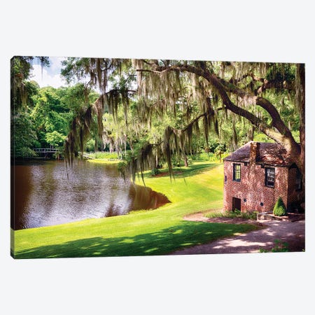 Milkhouse At A Pond, Middleton Place Plantation Canvas Print #GOZ653} by George Oze Canvas Wall Art