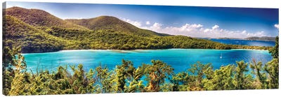 Hawknest Bay Panorama, St John, US Virgin Islands Canvas Art Print - Tropical Beach Art