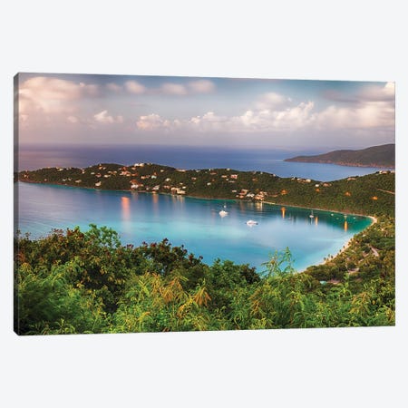 Magens Bay After Sunset Panorama, St Thomas USVI Canvas Print #GOZ659} by George Oze Canvas Artwork