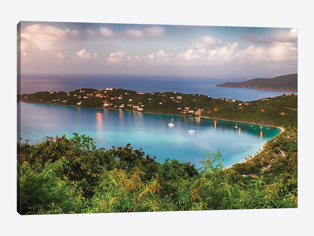 Magens Bay After Sunset Panorama, St Thomas USVI by George Oze 1-piece Canvas Art Print