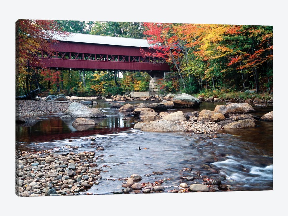 Covered Bridge over the Saco River, Conway, New Hampshire by George Oze 1-piece Canvas Art